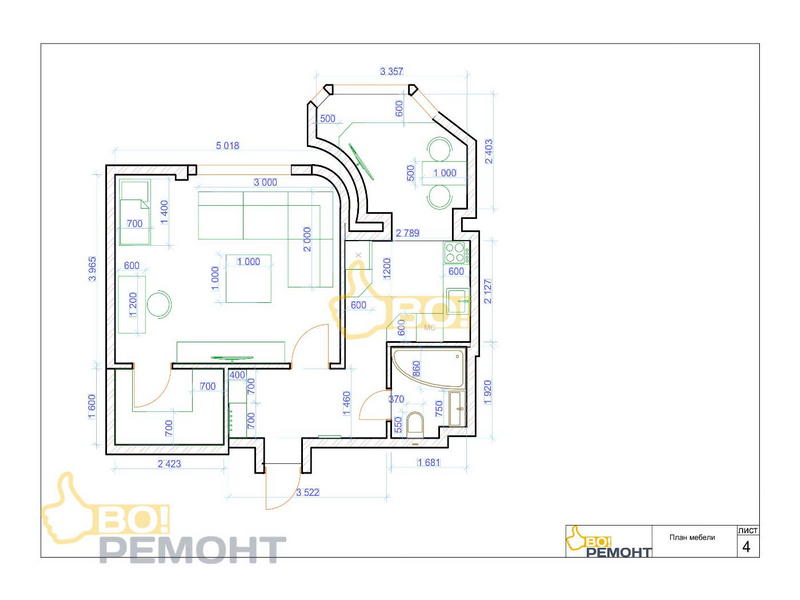 Дизайн проект квартиры 41 м2-102